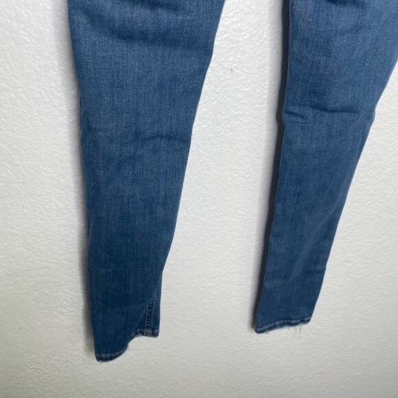 Topshop Womens Jacket Size 28 Jamie Medium Wash Distressed Denim Blue - Picture 14 of 15